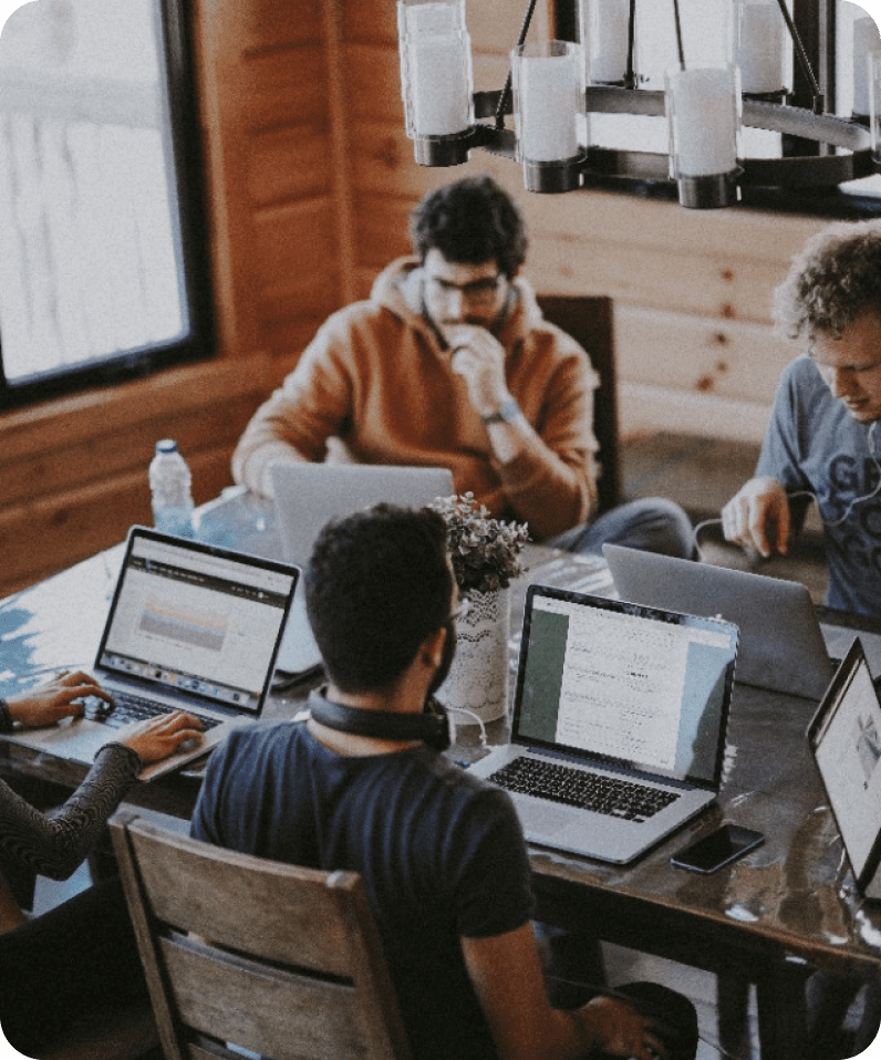 team working in the office