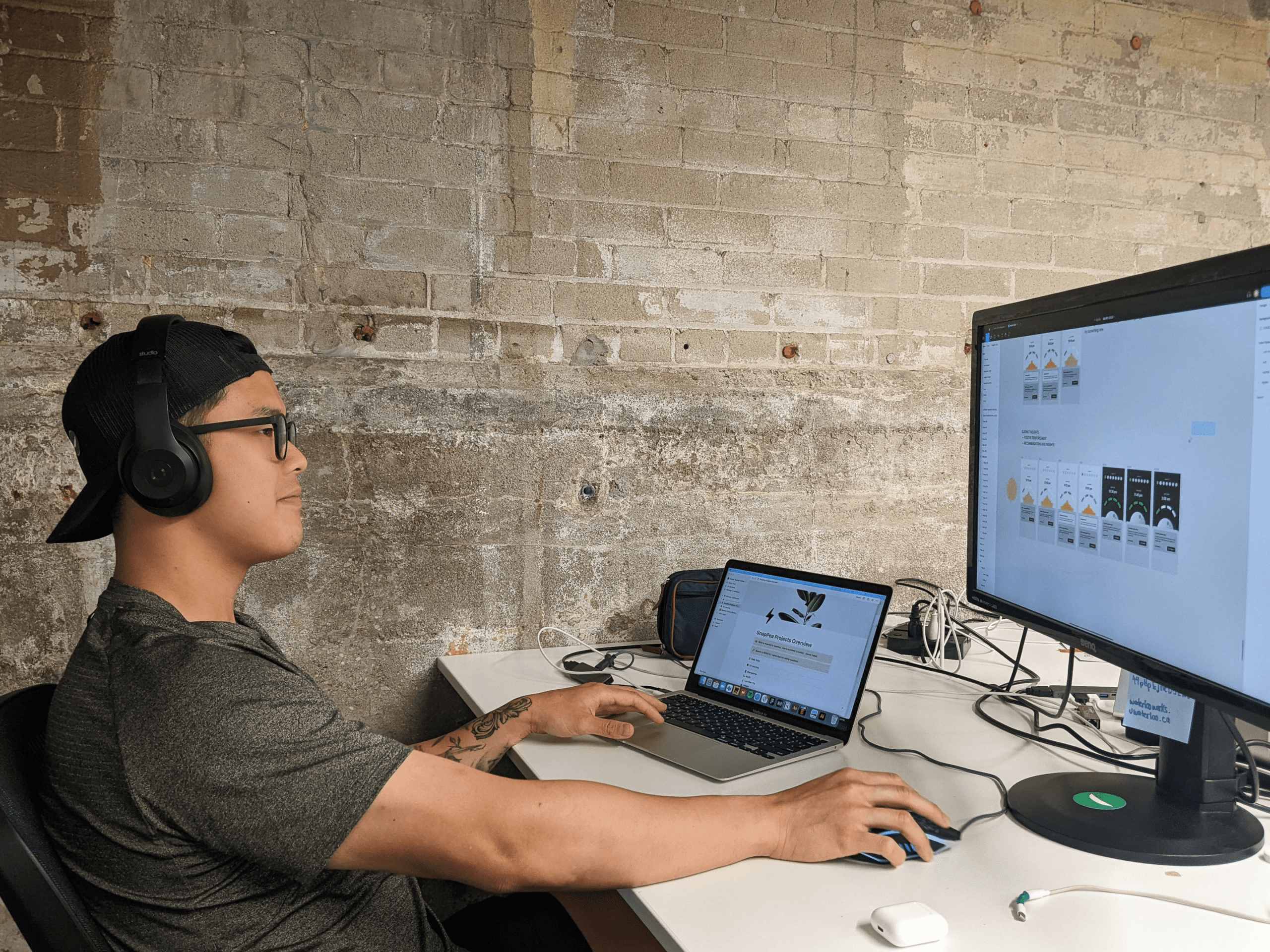 A designer creating a product design that aligns with the brand identity