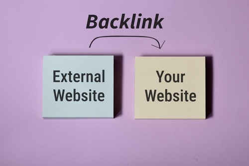 Image defining a backlink, a crucial component for improving your website's search engine ranking.